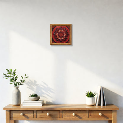 Ruby Mandala Natural Stone Wall Art