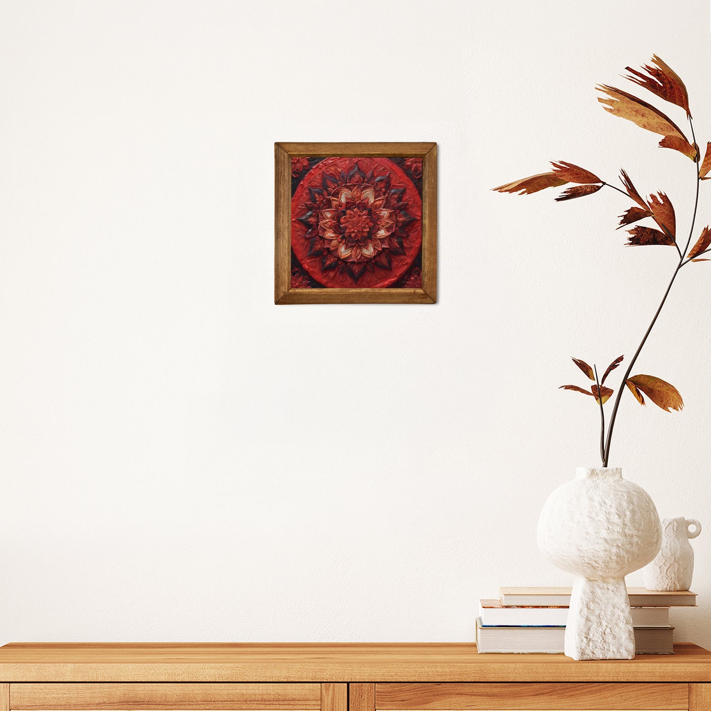 Ruby Mandala Natural Stone Wall Art