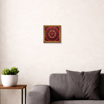 Ruby Mandala Natural Stone Wall Art