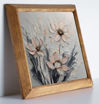 Soft Flower Bloom Stone Wall Art