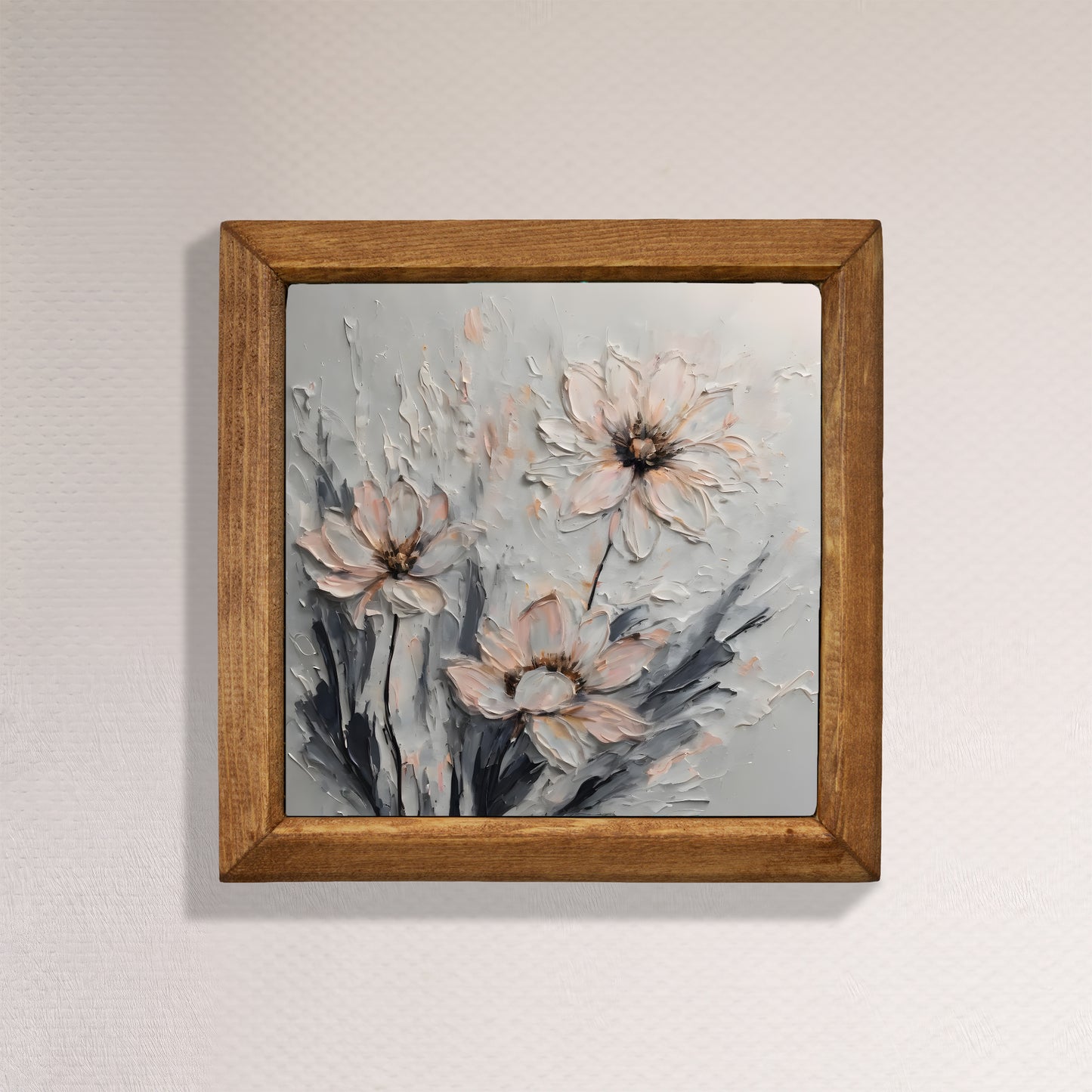 Soft Floral Natural Stone Wall Art
