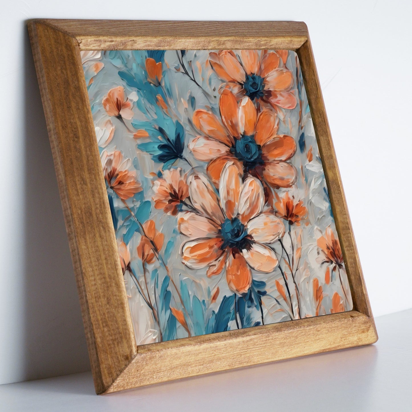Coral Bloom Flower Stone Wall Art