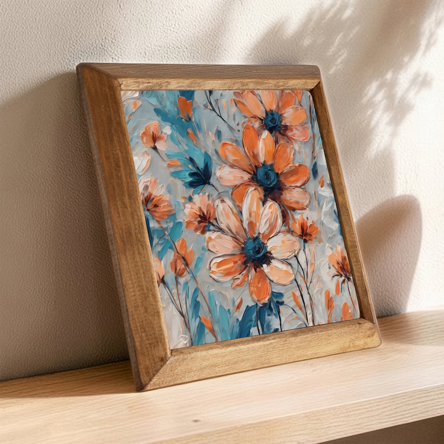 Coral Bloom Flower Natural Stone Wall Art