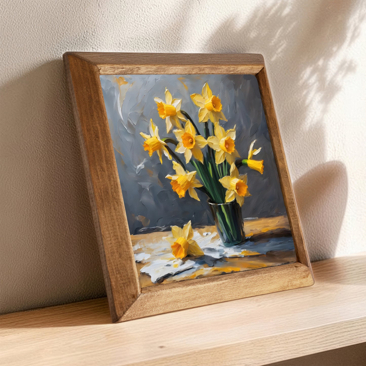Daffodil Bouquet Natural Stone Wall Art