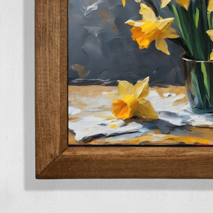 Daffodil Bouquet Natural Stone Wall Art