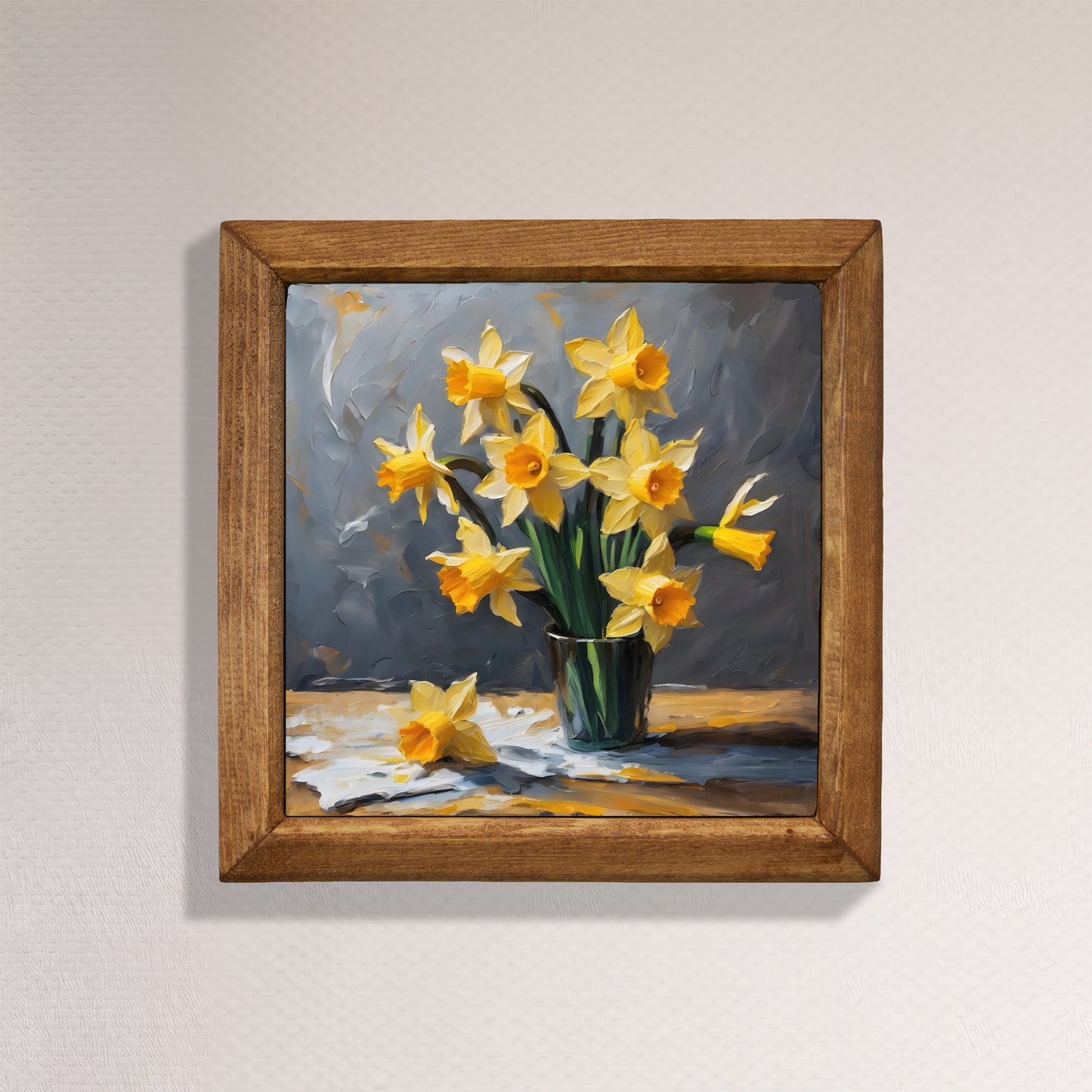 Daffodil Bouquet Natural Stone Wall Art