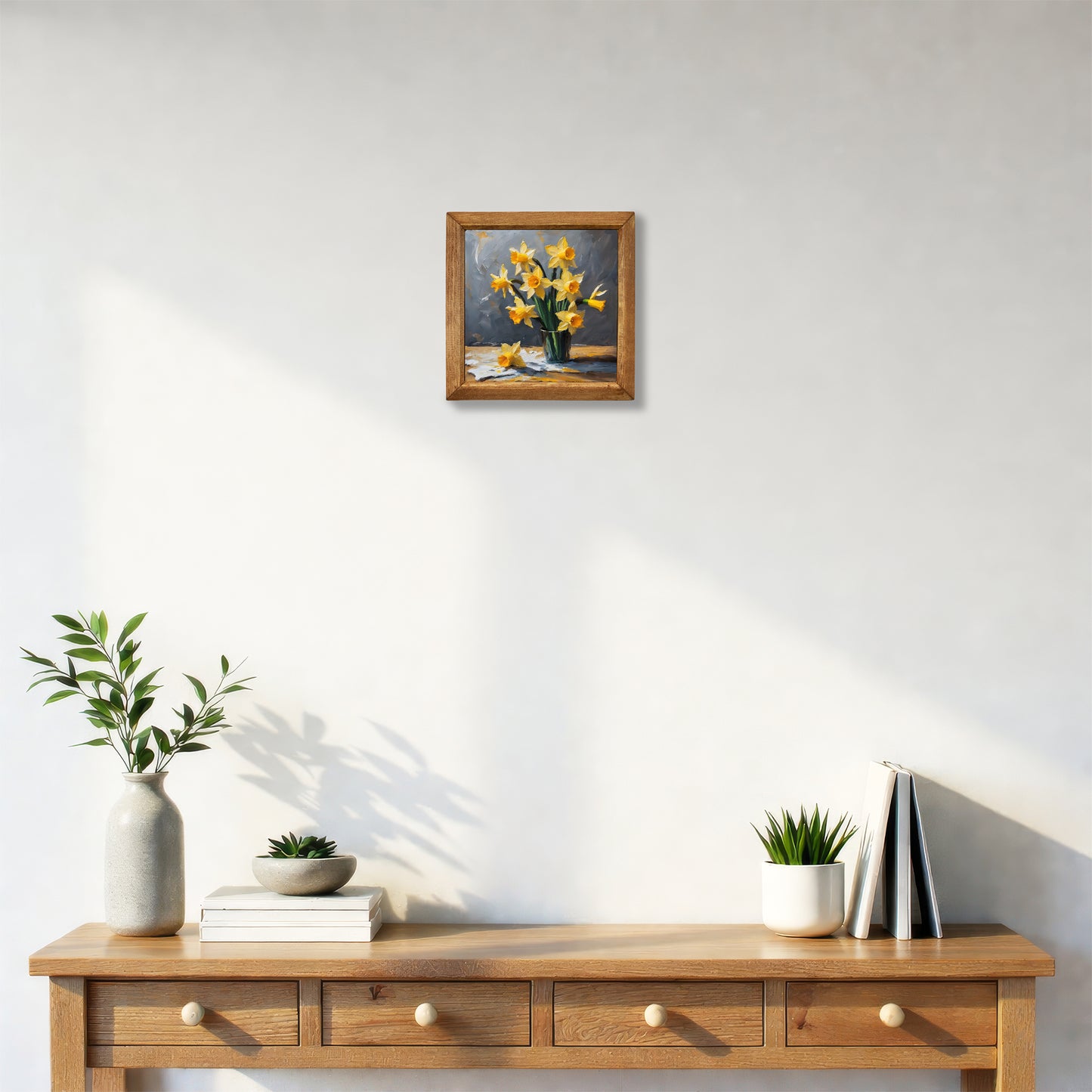 Daffodil Bouquet Natural Stone Wall Art