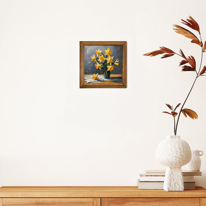 Daffodil Bouquet Natural Stone Wall Art