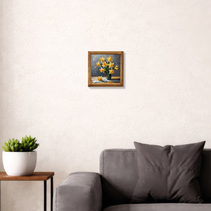 Daffodil Bouquet Natural Stone Wall Art