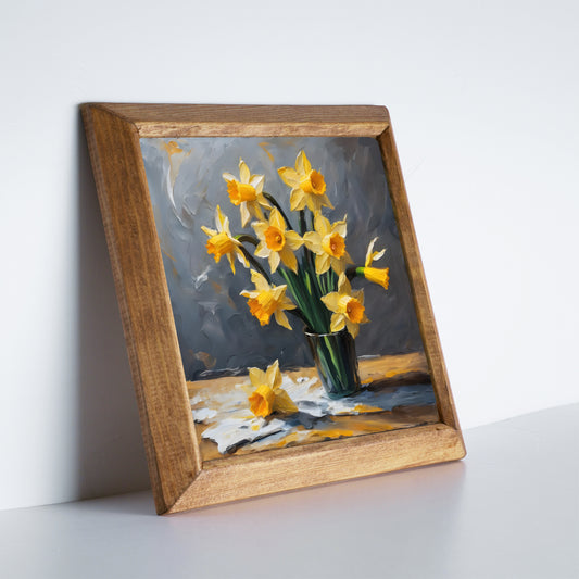 Daffodil Bouquet Natural Stone Wall Art