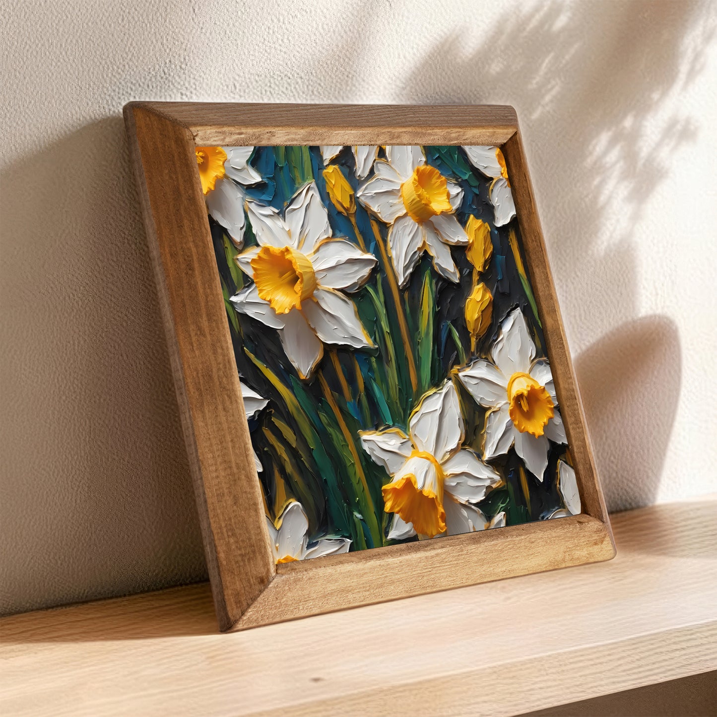 Spring Daffodil Natural Stone Wall Art