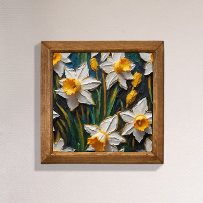 Spring Daffodil Natural Stone Wall Art