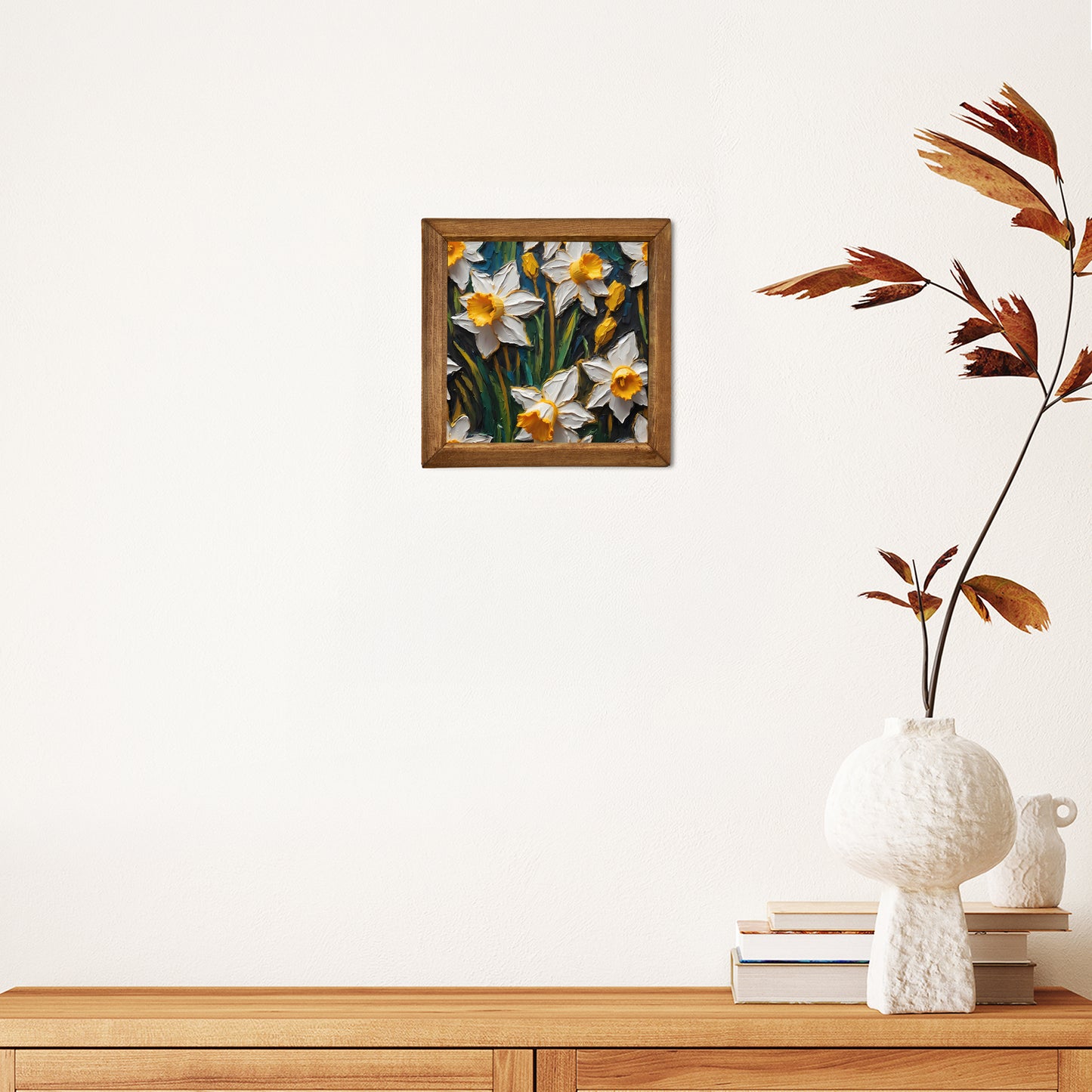 Spring Daffodil Natural Stone Wall Art