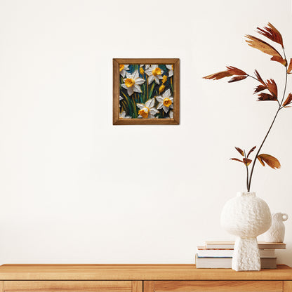Spring Daffodil Natural Stone Wall Art
