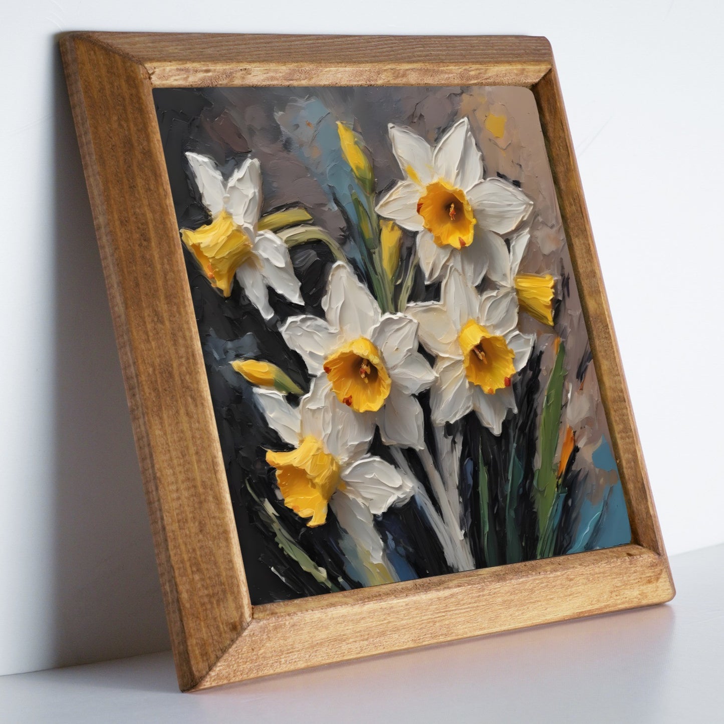 Golden Daffodil Stone Wall Art