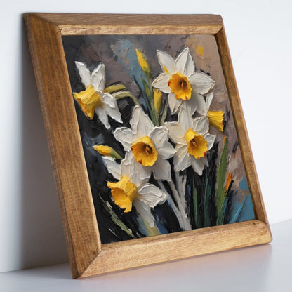 Golden Daffodil Stone Wall Art
