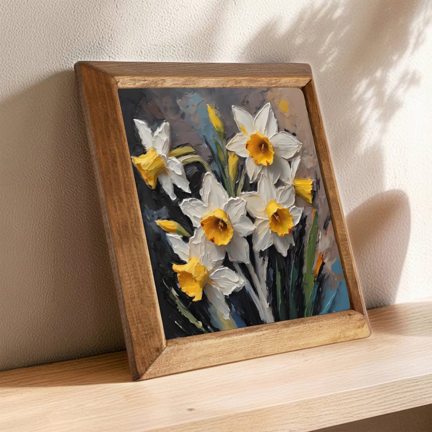 Golden Daffodil Stone Wall Art