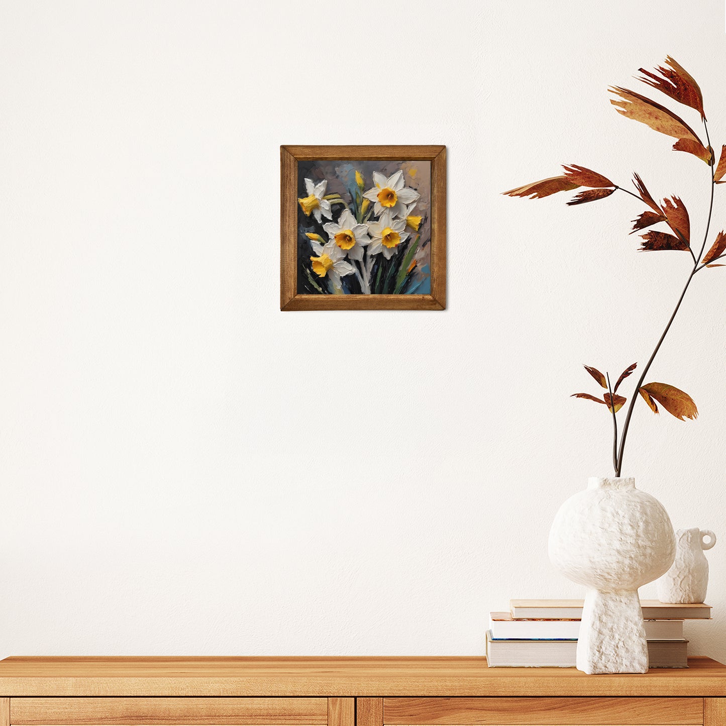 Golden Daffodil Natural Stone Wall Art