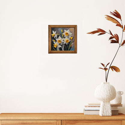 Golden Daffodil Natural Stone Wall Art