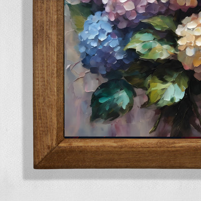 Pastel Hydrangea Natural Stone Wall Art in Bloom