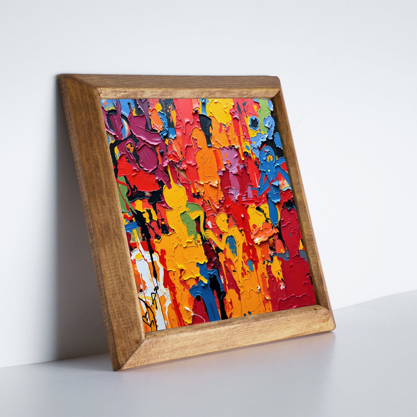 Colourful Abstract Figures Natural Stone Wall Art