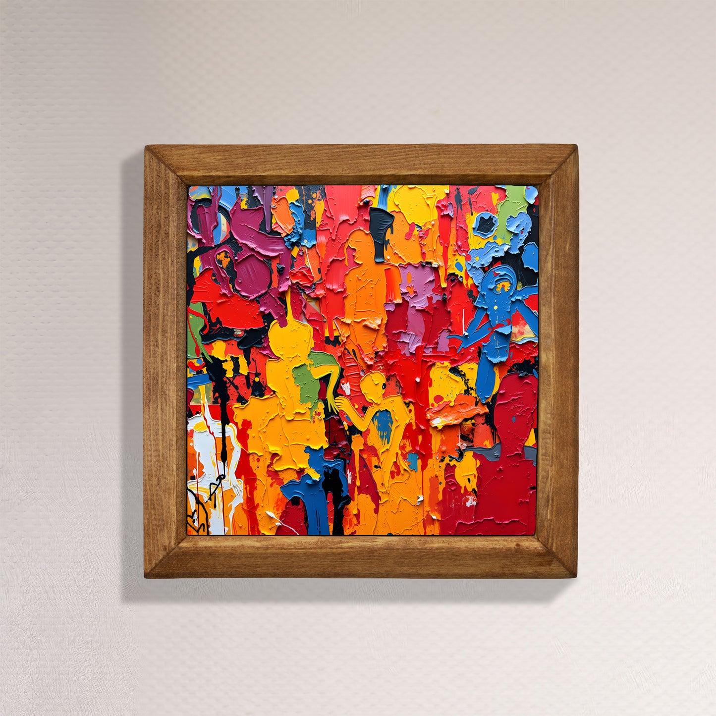 Colourful Abstract Figures Natural Stone Wall Art