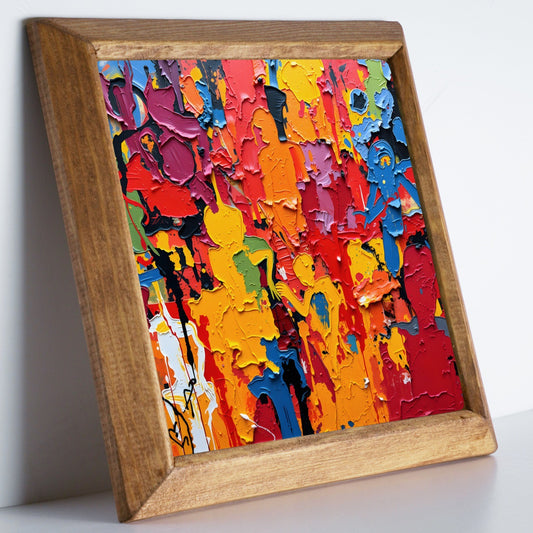Colourful Abstract Figures Natural Stone Wall Art