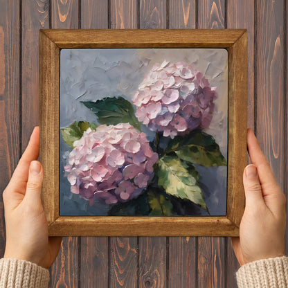 Incrediball Blush Hydrangea Natural Stone Wall Art