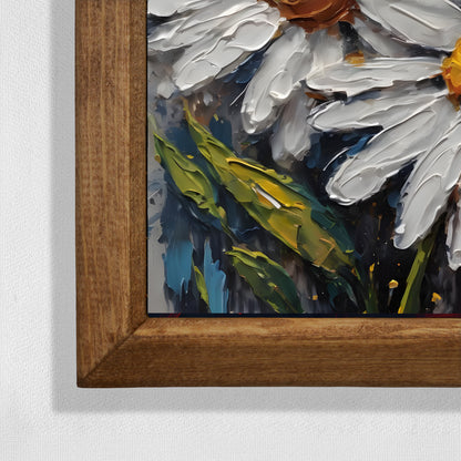 White Daisy Duo Natural Stone Wall Art