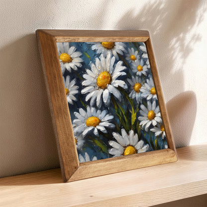 Daisy Meadow Natural Stone Wall Art