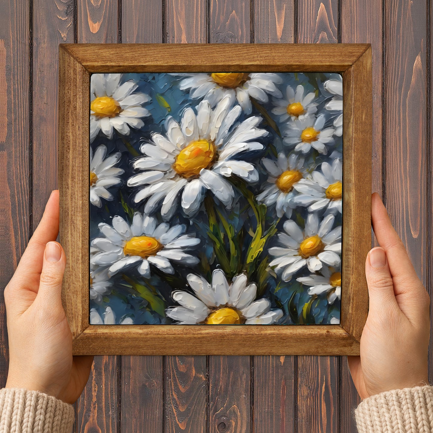 Daisy Meadow Natural Stone Wall Art
