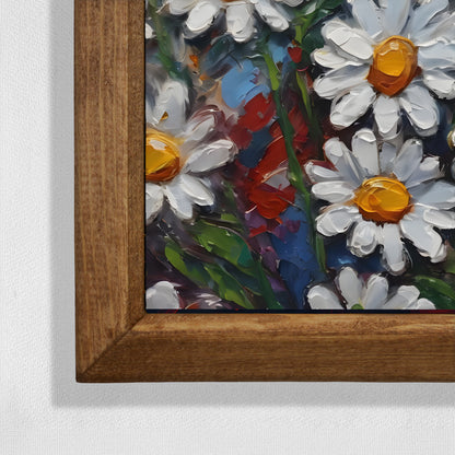 Sunlit Daisy Garden Natural Stone Wall Art