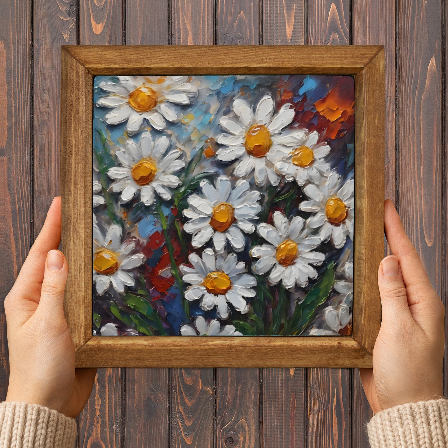 Daisy Bloom Trio Stone Wall Art Set