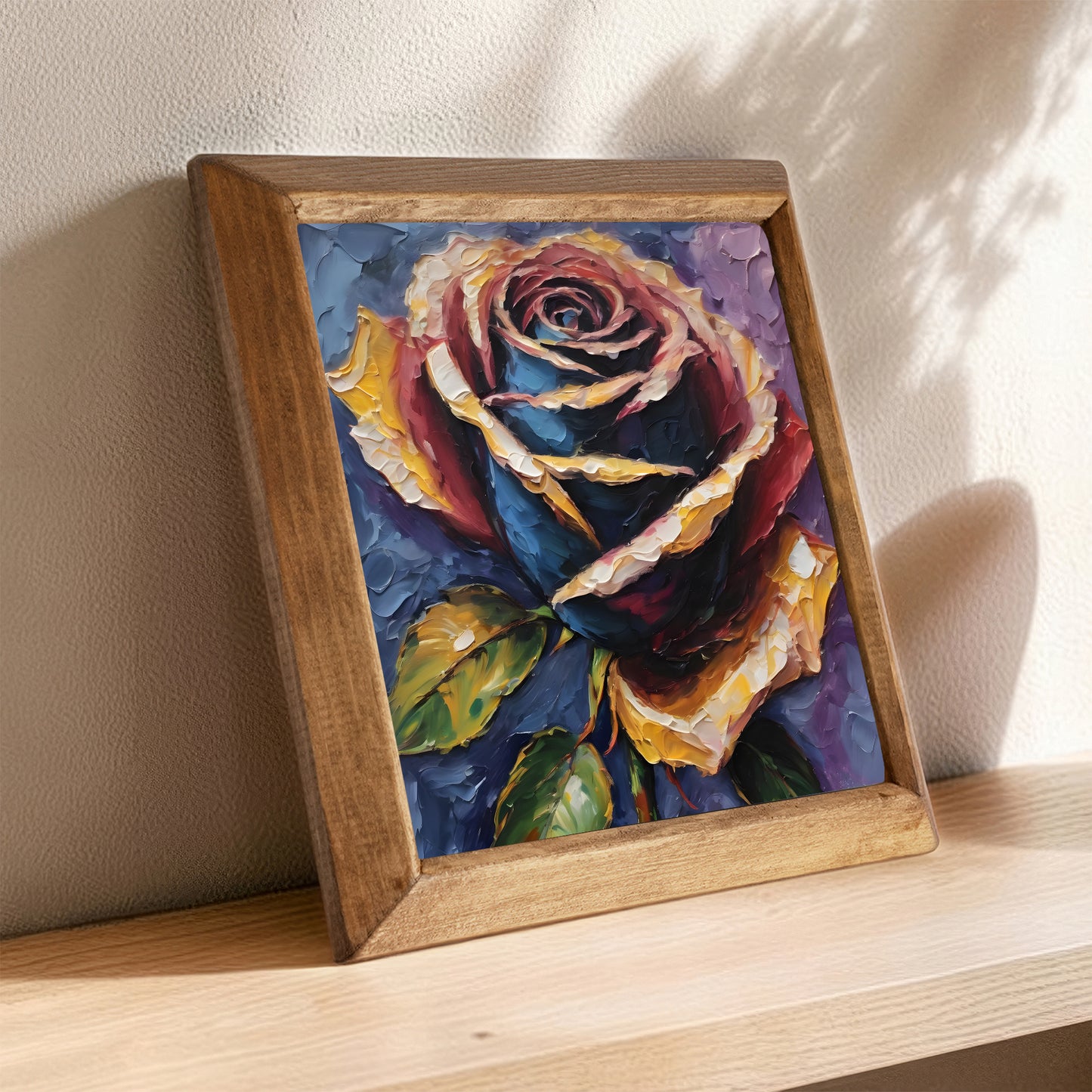 Midnight Rose Natural Stone Wall Art
