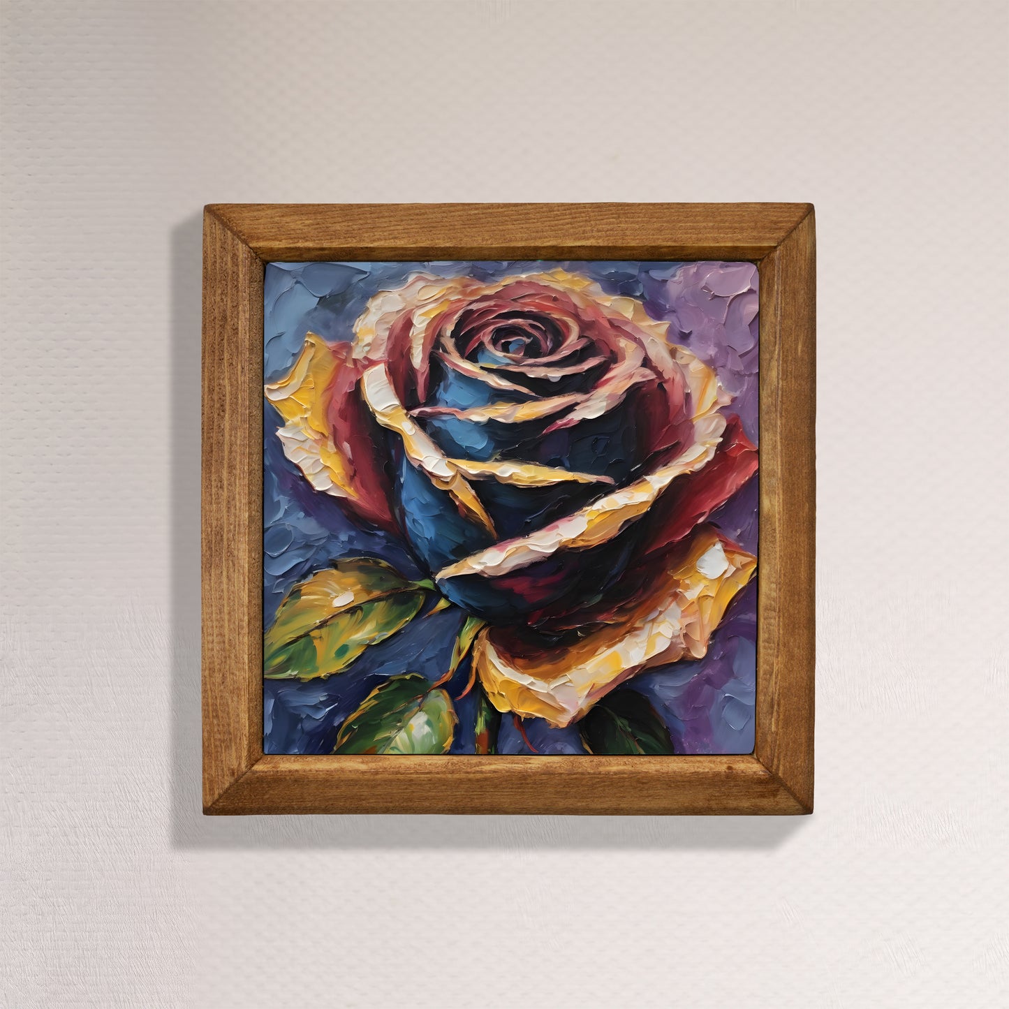 Midnight Rose Natural Stone Wall Art