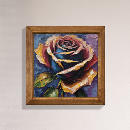 Midnight Rose Natural Stone Wall Art