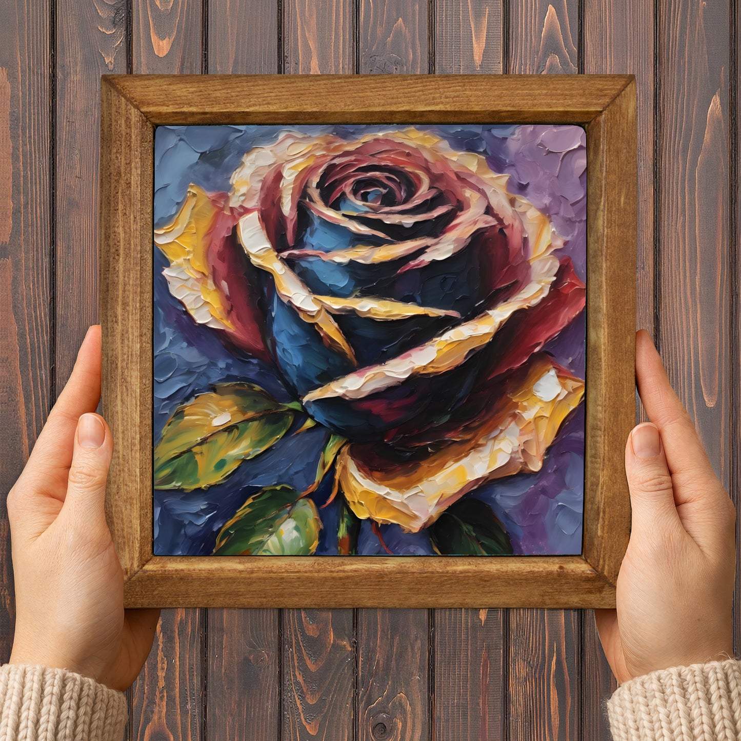 Rose Harmony Trio Stone Wall Art Set