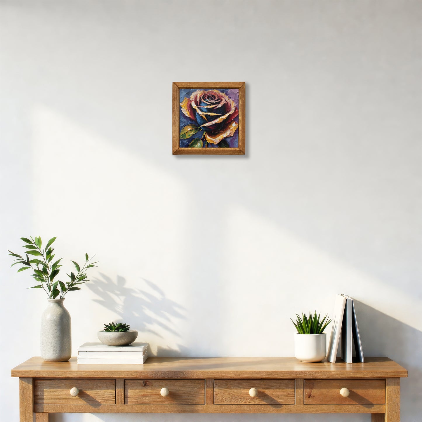 Midnight Rose Natural Stone Wall Art