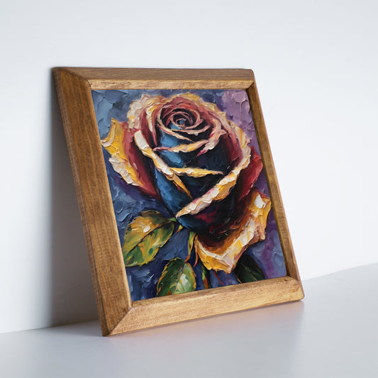 Midnight Rose Natural Stone Wall Art