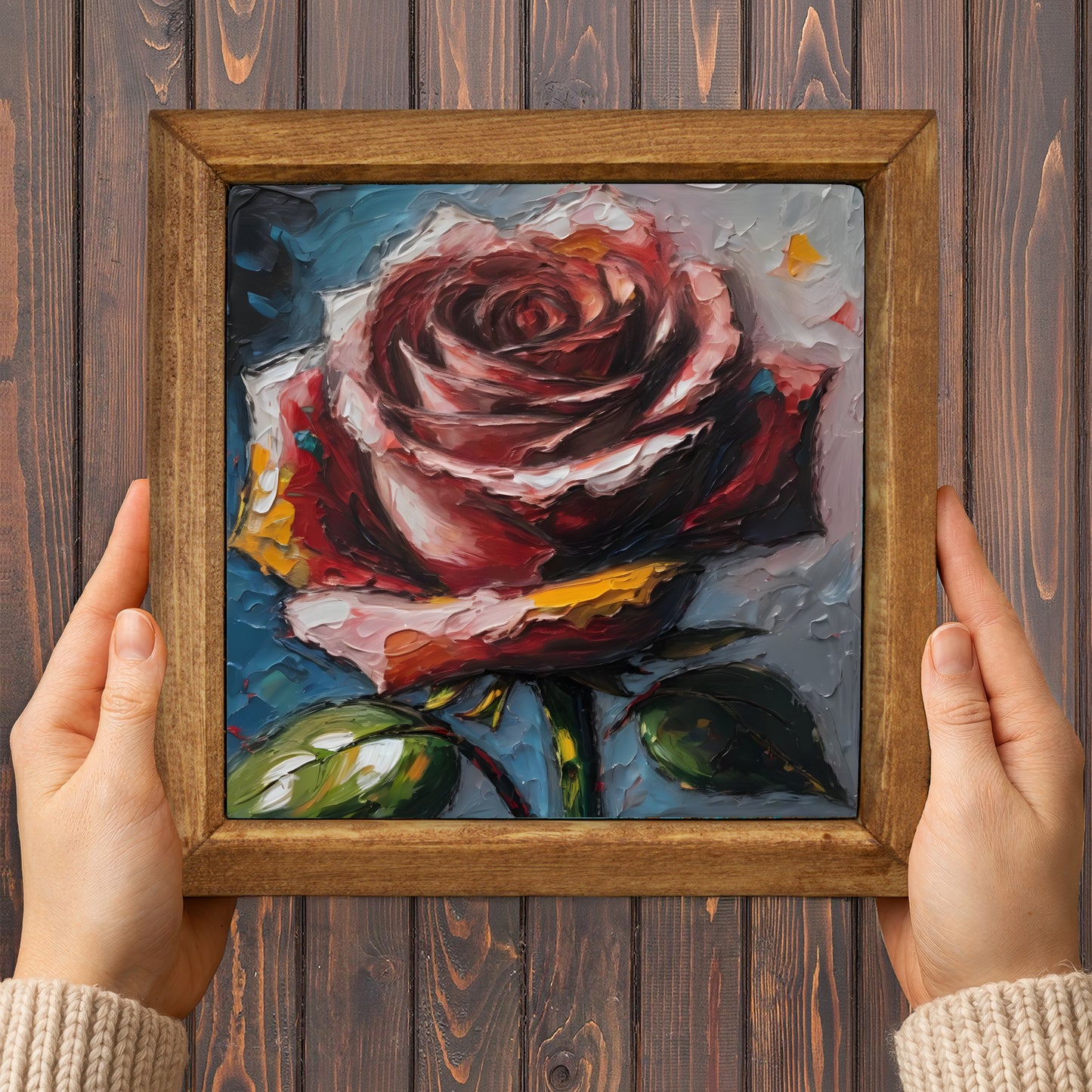Rose Harmony Trio Stone Wall Art Set