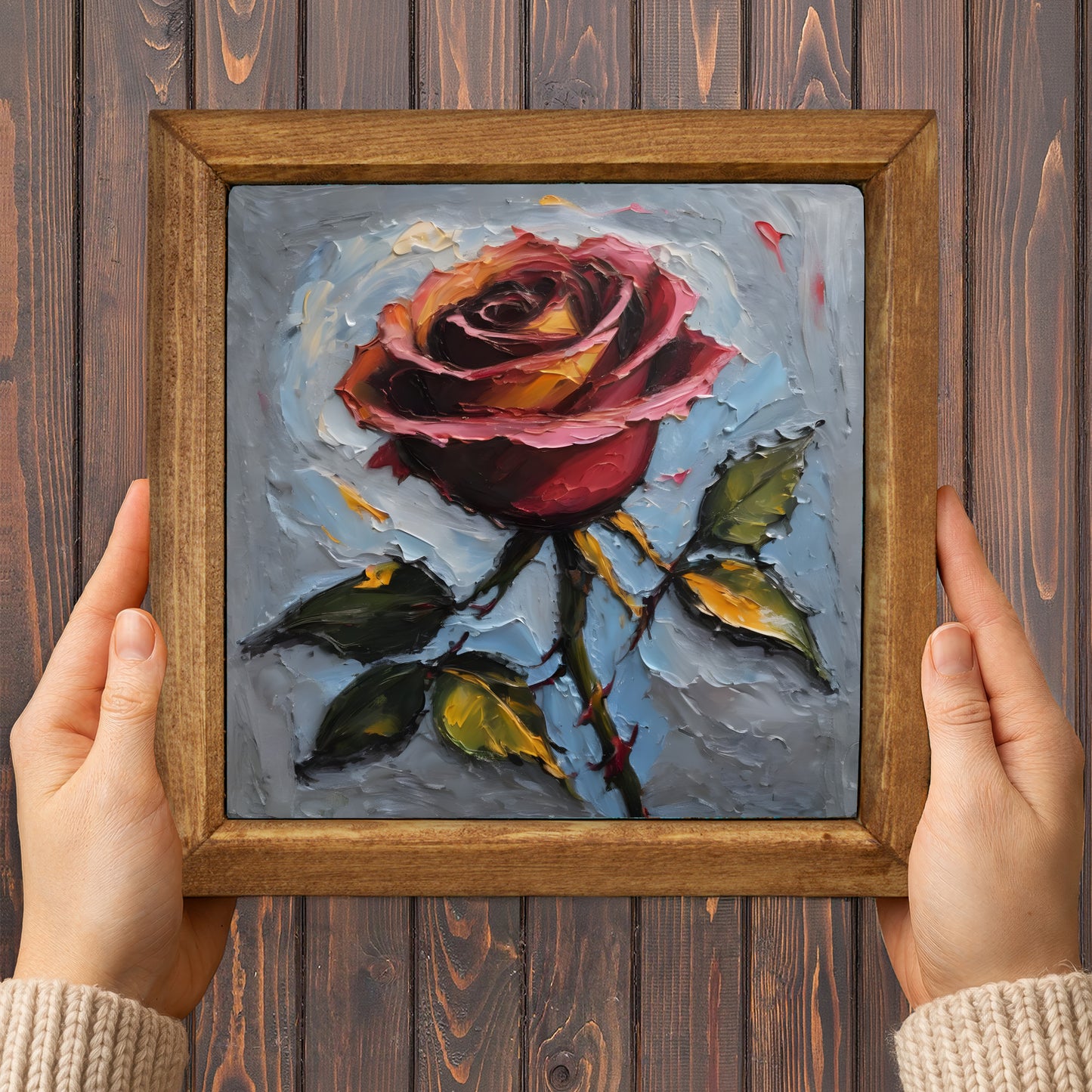 Rose Harmony Trio Stone Wall Art Set