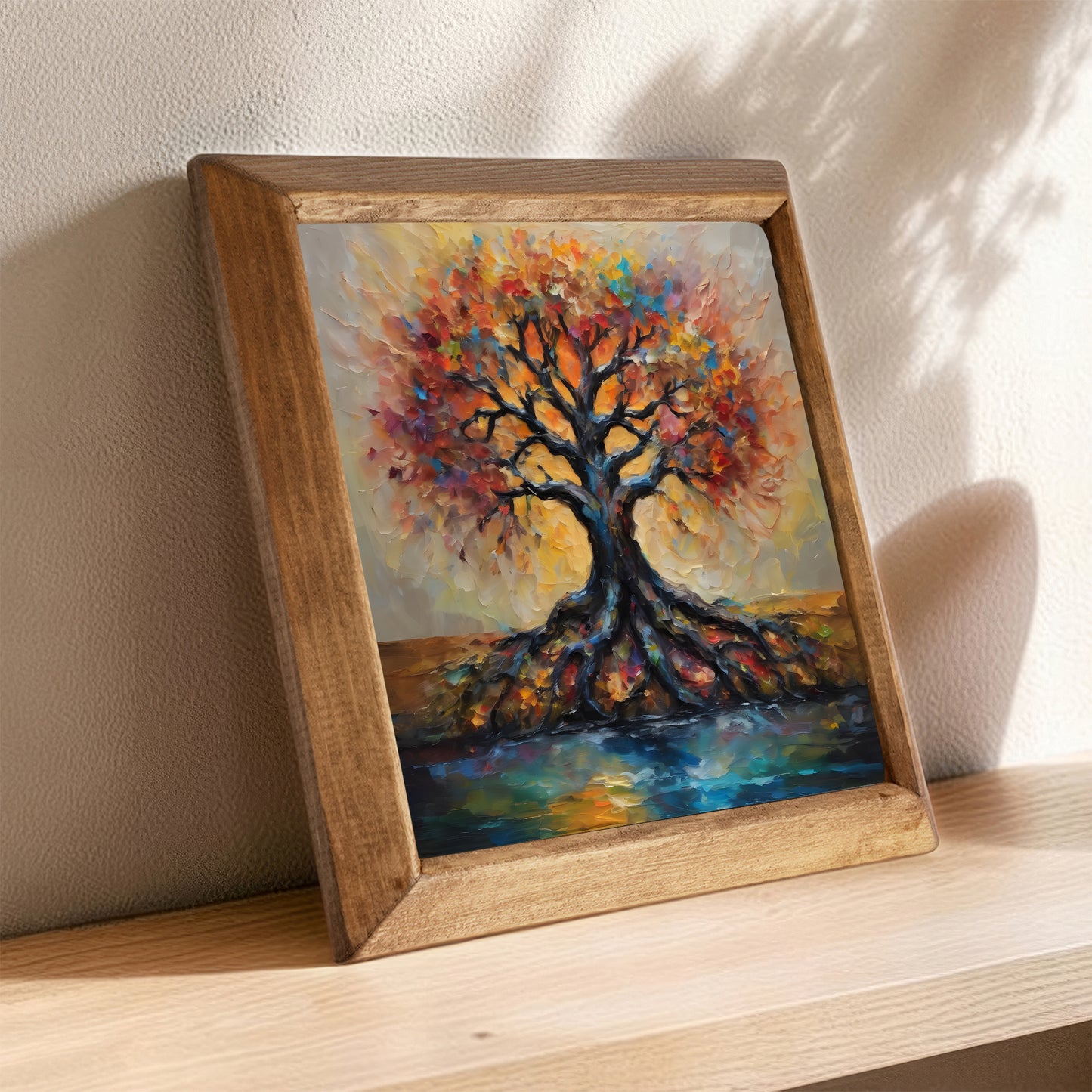 Radiant Tree of Life Natural Stone Wall Art