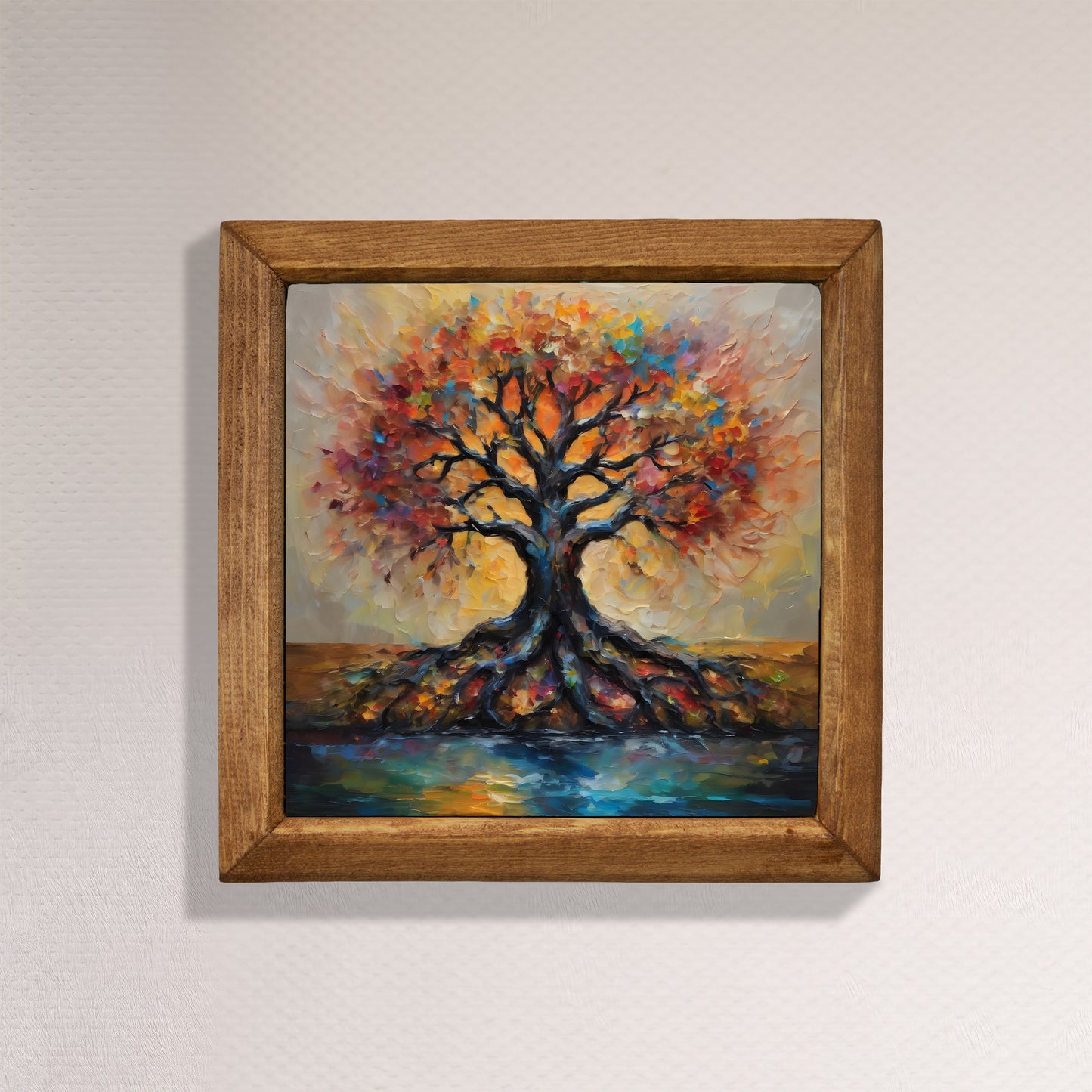 Radiant Tree of Life Natural Stone Wall Art