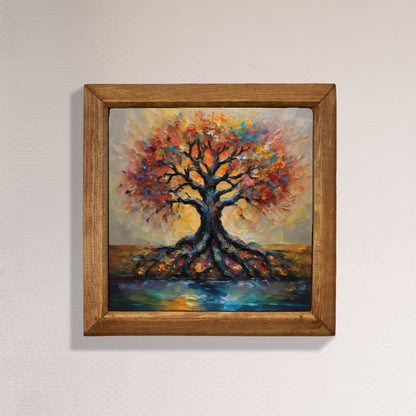 Radiant Tree of Life Natural Stone Wall Art