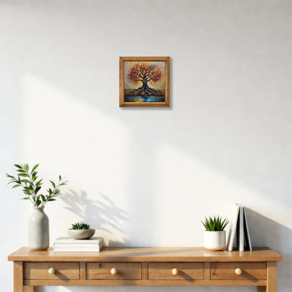 Radiant Tree of Life Natural Stone Wall Art