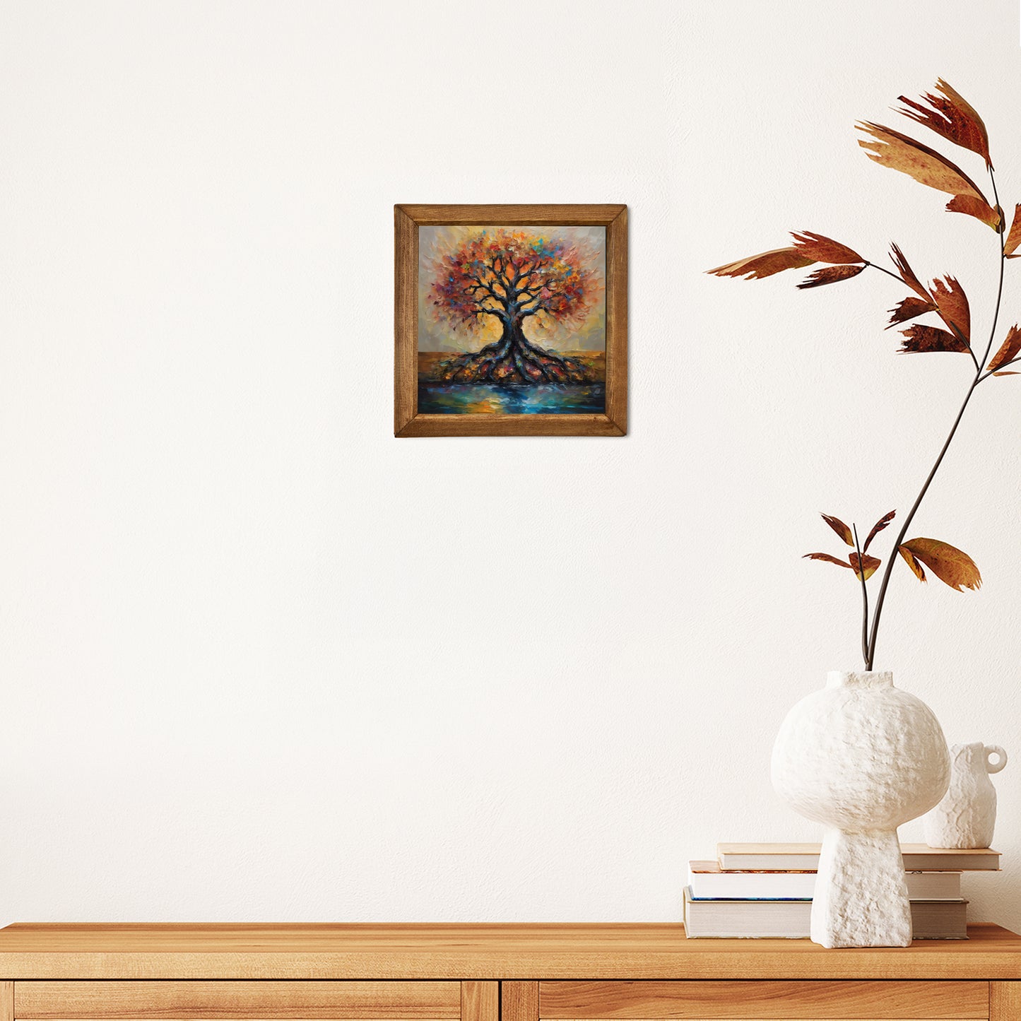 Radiant Tree of Life Natural Stone Wall Art