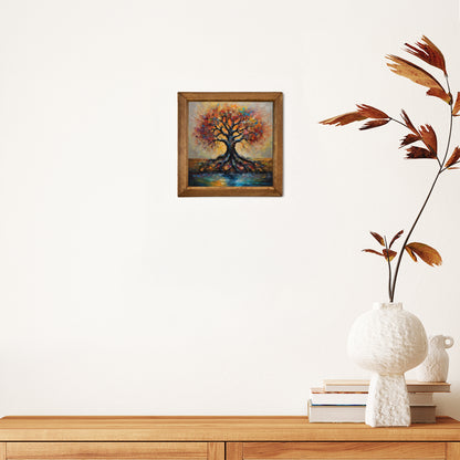 Radiant Tree of Life Natural Stone Wall Art