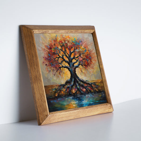 Radiant Tree of Life Natural Stone Wall Art
