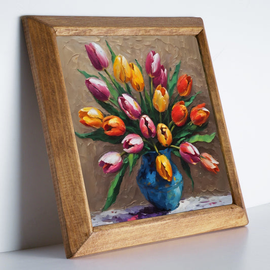 Tulip Bouquet Stone Wall Art
