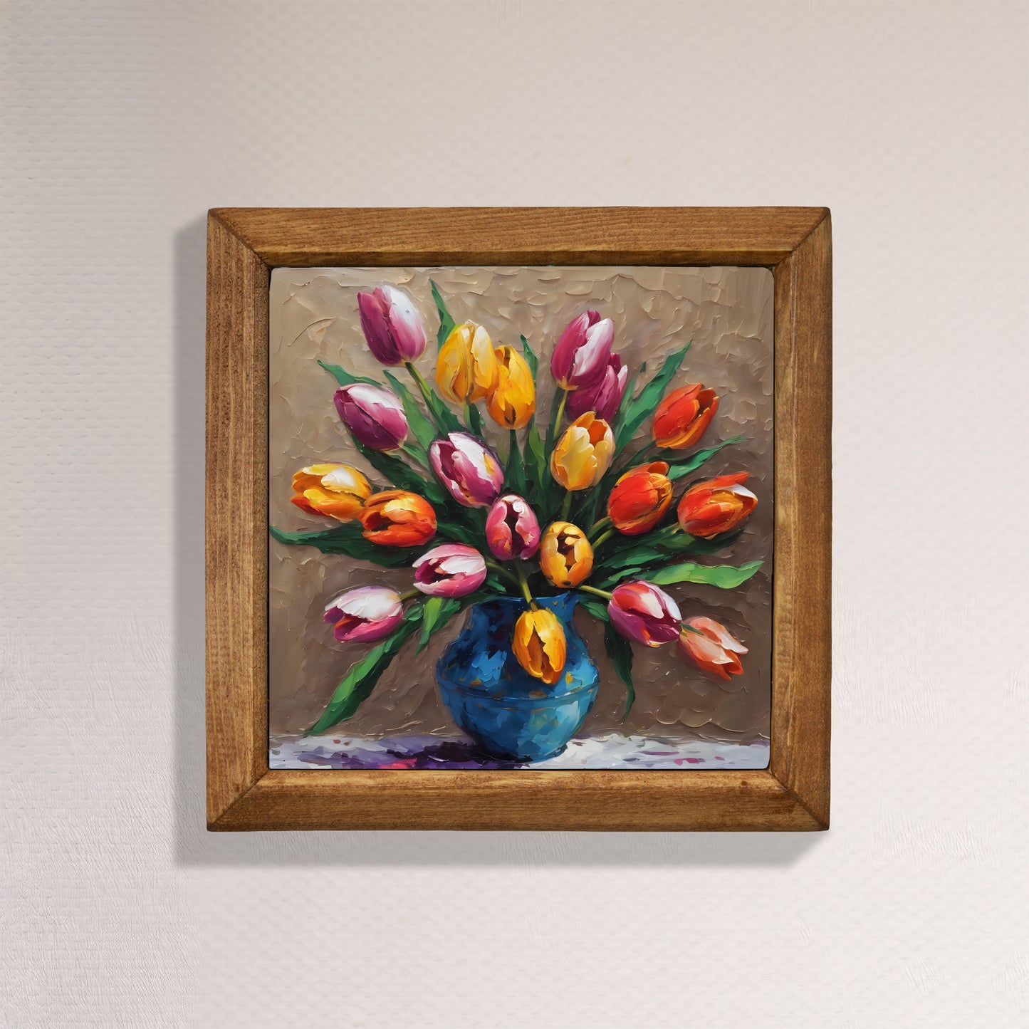Tulip Bouquet Natural Stone Wall Art